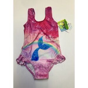 Flap Happy  UPF 50+ Delaney Hip Ruffle  One Piece Swimsuit Girls Size 2 New